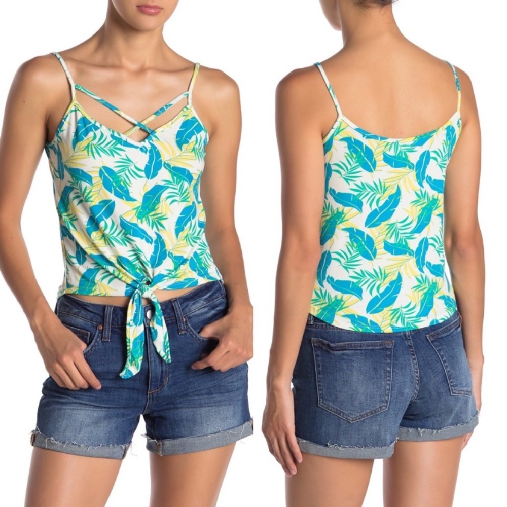 Poof New York Leafy Print Top